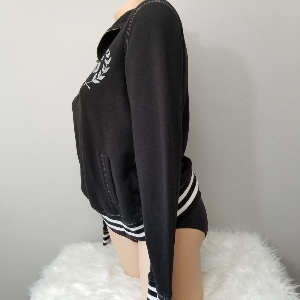 VS PINK 1/4 Zip Black Pullover Sweatshirt Small - Picture 5 of 8